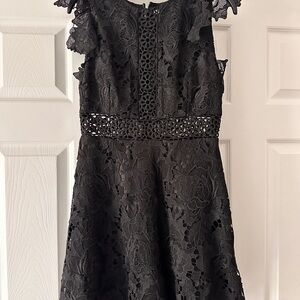 BB Dakota Black Lace Mini Dress with Cutout Waist